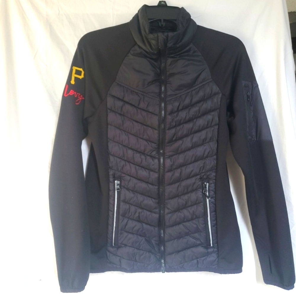 Custom Made Pirates/Levy Logo Quilted Down Jacket Size S